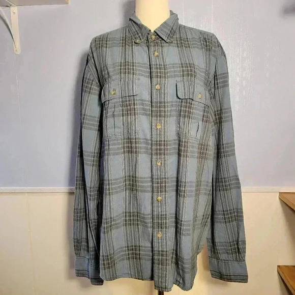 Eddie Bauer Men's Extra Large Blue Gray Long Sleeve Casual Button Down - Picture 1 of 11